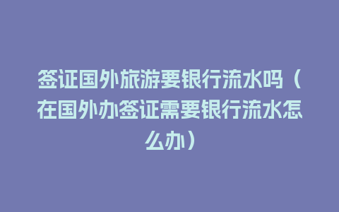 签证国外旅游要银行流水吗（在国外办签证需要银行流水怎么办）