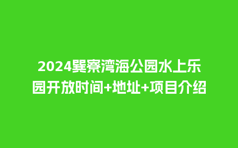 2024巽寮湾海公园水上乐园开放时间+地址+项目介绍