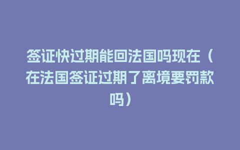 签证快过期能回法国吗现在（在法国签证过期了离境要罚款吗）