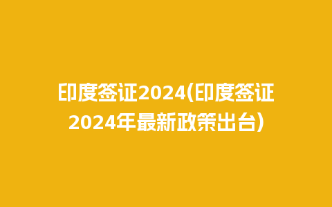 印度签证2024(印度签证2024年最新政策出台)