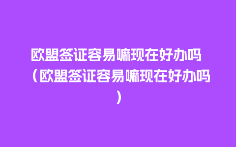 欧盟签证容易嘛现在好办吗 （欧盟签证容易嘛现在好办吗）