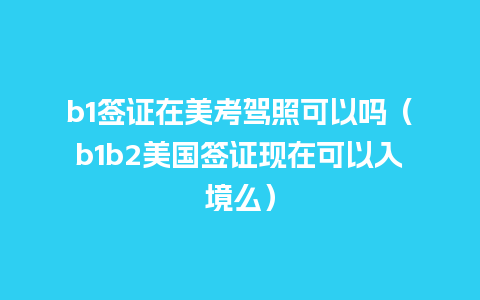 b1签证在美考驾照可以吗（b1b2美国签证现在可以入境么）