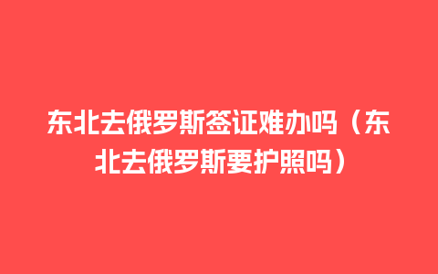 东北去俄罗斯签证难办吗（东北去俄罗斯要护照吗）