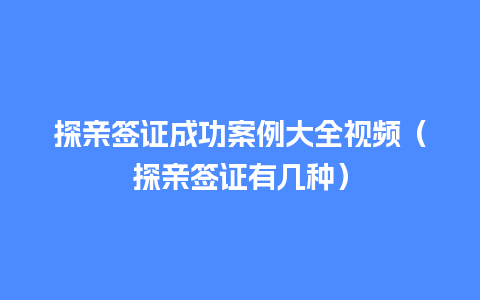 探亲签证成功案例大全视频（探亲签证有几种）