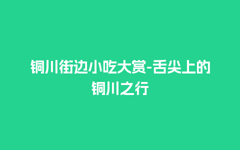 铜川街边小吃大赏-舌尖上的铜川之行