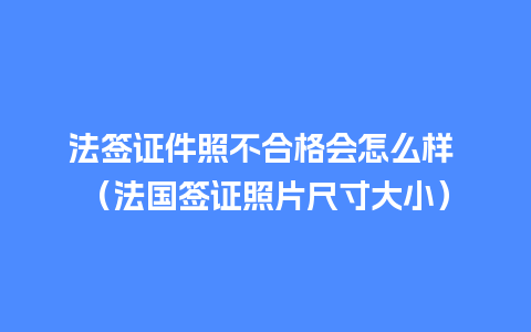 法签证件照不合格会怎么样 （法国签证照片尺寸大小）