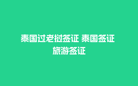 泰国过老挝签证 泰国签证 旅游签证