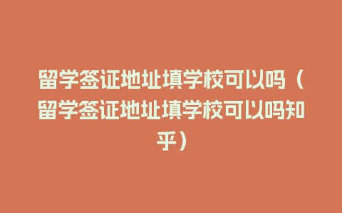 留学签证地址填学校可以吗（留学签证地址填学校可以吗知乎）