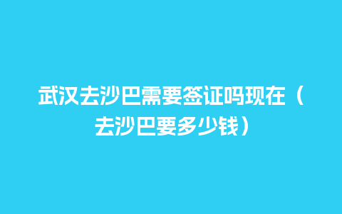 武汉去沙巴需要签证吗现在（去沙巴要多少钱）