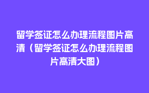 留学签证怎么办理流程图片高清（留学签证怎么办理流程图片高清大图）