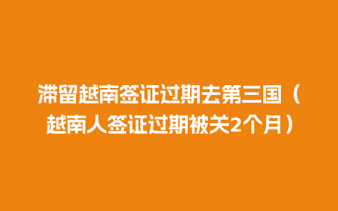 滞留越南签证过期去第三国（越南人签证过期被关2个月）