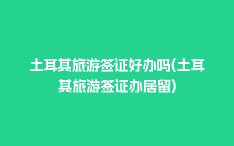 土耳其旅游签证好办吗(土耳其旅游签证办居留)