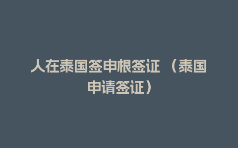 人在泰国签申根签证 （泰国申请签证）