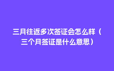 三月往返多次签证会怎么样（三个月签证是什么意思）