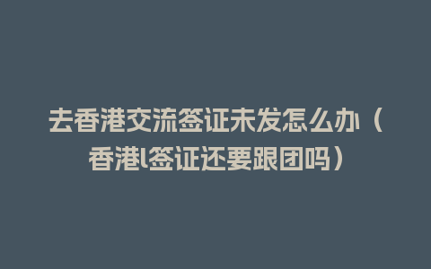 去香港交流签证未发怎么办（香港l签证还要跟团吗）